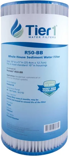 Vista 15 de Tier1 Filtro de agua de 30 micras de 10 x 4.5 pulgadas Cartucho de sedimento plisado de poliéster para toda la casa Reemplazo para filtro