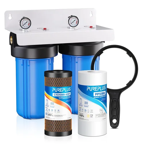 Vista 12 de PUREPLUS - Filtro de agua para toda la casa de 2 etapas, NSF/ANSI 42