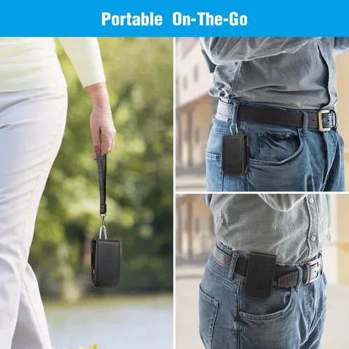 Vista 6 de Funda protectora de piel sintética para Freestyle Libre 3 2 / Libre Reader, ligera, a prueba de golpes, funda de transporte para diabéticos con clip