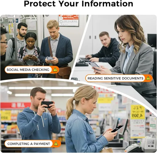 Vista 6 de NeverBreak 9H+ de dureza para iPhone Air Protector de pantalla de privacidad, protección de grado militar de 12 pies