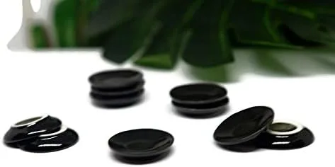Vista 4 de 1shopforyou Juego de 10 platos de cerámica negra mini - Acentos decorativos para exhibición