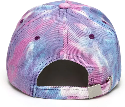 Vista 4 de Gorra de béisbol de algodón con teñido anudado de perfil bajo, gorra de béisbol de hiphop, sombrero de papá