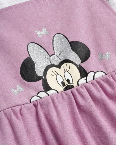 Vista 6 de Disney Vestido de Minnie Mouse para niña, 2 piezas, suéter y camiseta de manga corta de algodón (bebéniñas pequeñas)