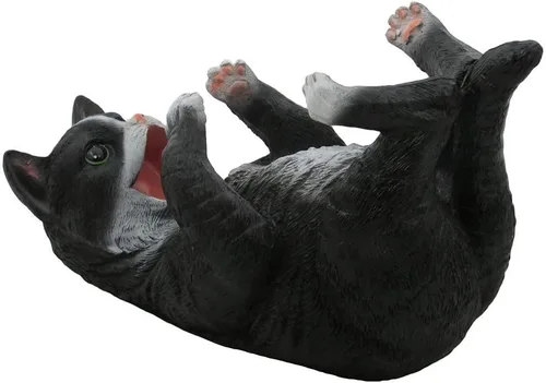 Vista 2 de Juguetón portabotellas de vino de gatito blanco y negro para escultura para estantes y soportes decorativos de mesa o estatuas de gatitos y figuras