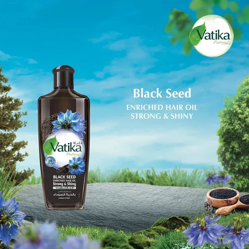 Vista 3 de Vatika Naturals Dabur - Aceite para el cabello enriquecido con semillas negras – Suero fortalecedor y potenciador del brillo con extracto