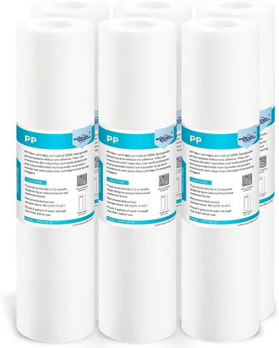 Vista 12 de Membrane Solutions 5 micras 10" x 2.5" cartucho de repuesto de filtro de agua de sedimento para cualquier filtro de agua 10 x 2.5 pulgadas Sistema