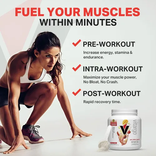 Vista 4 de Vitargo Polvo de carbohidratos, reposición de glucógeno muscular 2 veces más rápida, ponche de frutas de 1.7 libras, Pre, Intra y Post, polvo