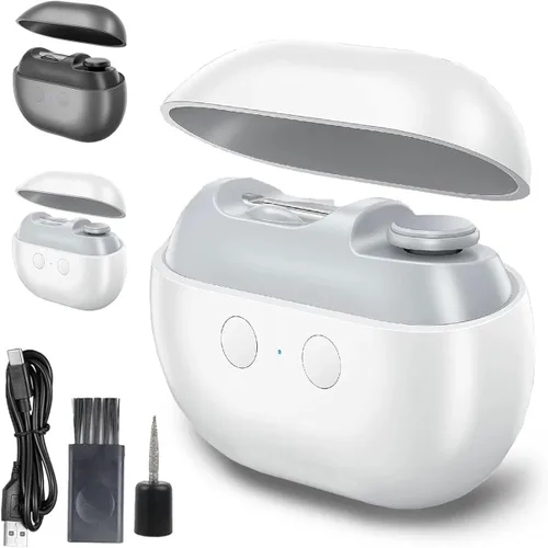 Vista 9 de Imwing - Cortaúñas eléctrico de fácil clip y pulidor 2 en 1 con luz LED, recortador seguro de dedos y uñas para personas mayores, niños, adultos