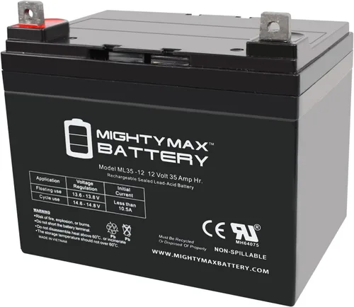 Vista 5 de ML35-12INT - 12 voltios 35 AH, terminal de rosca interna (INT), batería recargable SLA AGM y batería SLA de 5 AH - Producto de la marca Mighty Max