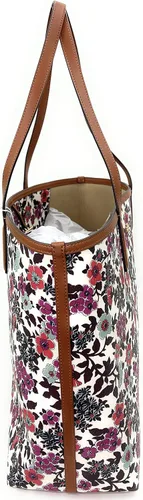 Vista 4 de Tory Burch Kerrington Tote (papel pintado azul crema rojo floral), Rojo