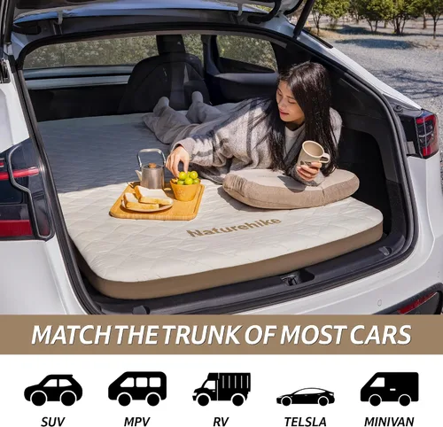 Vista 9 de Naturehike Colchón de aire de coche de punto caído para el modelo Y, cama inflable de TPU de 3.2 pulgadas de grosor con bomba externa y protector