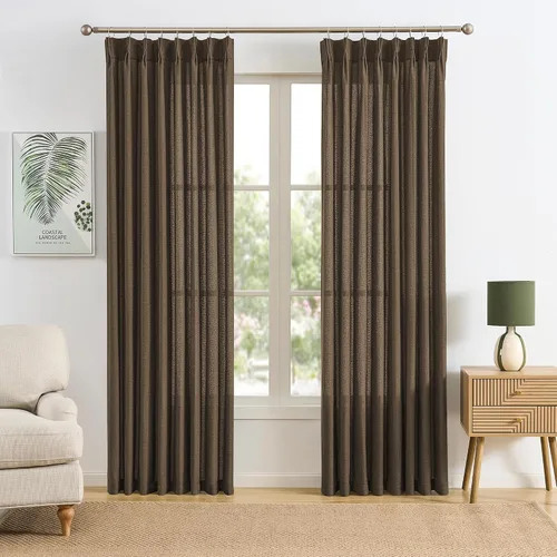 Vista 19 de RAIN CITY - Juego de 2 cortinas de 45 pulgadas de largo con plisado con pellizco, cortinas semitraslúcidas para dormitorio, cuarto de bebé