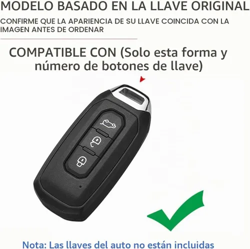 Vista 2 de SANRILY Funda suave para llavero de Ford Territory 2023-2020 Titanio/EV de 3 botones con llavero de TPU beige