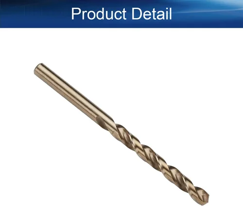Vista 4 de Auniwaig Broca helicoidal de cobalto de vástago recto HSS de 0.276 in, longitud de broca, vástago recto completamente molido – 5% cobalto grado M35