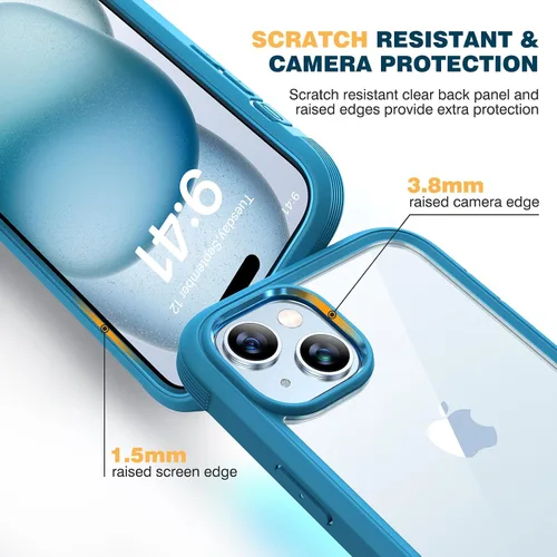 Vista 5 de Diaclara - Funda resistente de cuerpo completo con protector de pantalla sensible al tacto y antiarañazos, con protector de lente de cámara