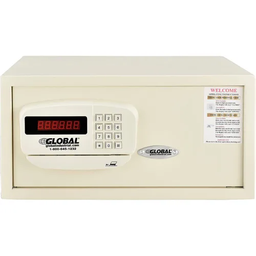 Vista 2 de Global Industrial Cerradura electrónica personal segura de hotel con ranura para tarjeta y teclado, capacidad de 1.2 pies cúbicos, con llave