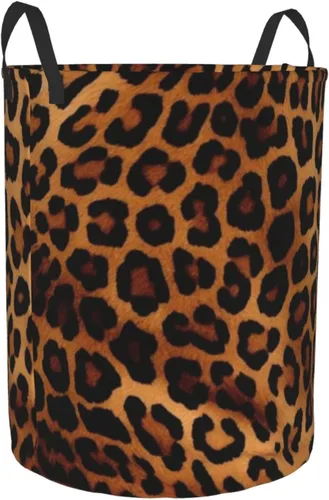 Vista 2 de Cool Cheetah Leopard print Circular Hamper Waterproof Storage Bin Organizer Basket Laundry Hamper With Handles For Clothes Toys Small