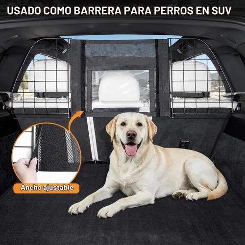 Vista 5 de YJGF Barrera de coche para perro para uso con cubierta de asiento trasero