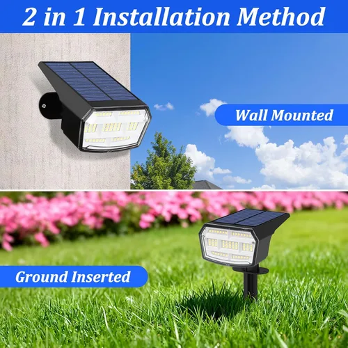 Vista 6 de Sucolite Paquete de 6 Focos Solares para Exteriores Impermeables IP65, 3 Modos de Iluminación, Focos Solares de Paisajismo 2 en 1 para Patio, 59