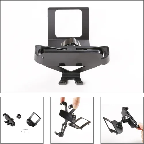 Vista 5 de Para BMW Serie 3 E90 E91 E92 E93 360-Degree Rotary Teléfono Celular Titular Negro (B))