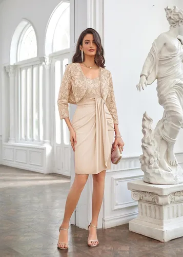 Vista 7 de GRACE KARIN Cárdigan de manga 34 para mujer, con lentejuelas y encaje floral