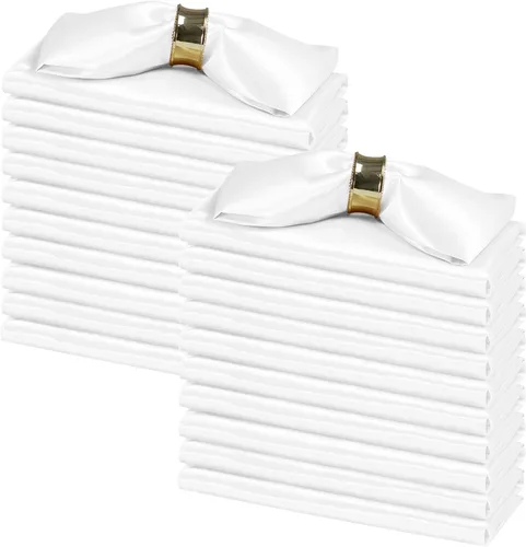 Vista 13 de SiinvdaBZX 100 servilletas de tela negra de 12 x 12 pulgadas, servilletas cuadradas de satén de tamaño pequeño, servilletas de cena suaves y sedosas