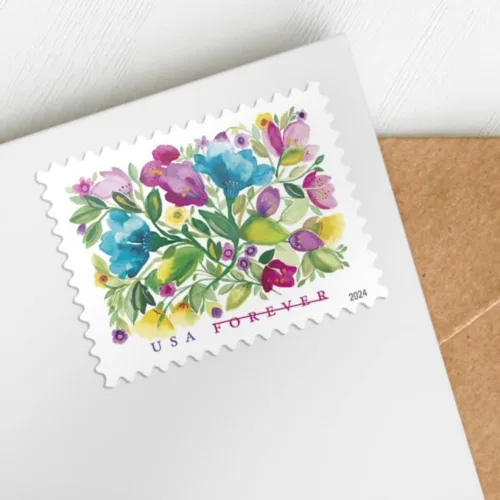 Vista 2 de Servicio Postal de los Estados Unidos Celebración Flores (Hoja de 20) Sellos de Correos Forever Scott #5849