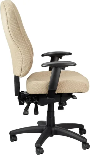 Vista 3 de Tempur-Pedic Silla ergonómica de tela con respaldo medio, brazos ajustables, color beige
