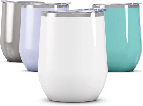 Vista 10 de Vaso de vino Maars Bev sin soporte de con paredes dobles aislantes al vacío de acero inoxidable de 12 onzas, Fucsia