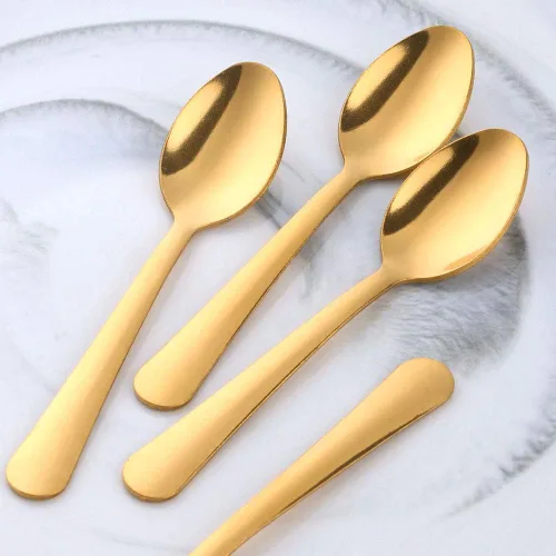 Vista 8 de Juego de 12 cucharas de café, mini cucharas de café, cucharas de café expreso de acero inoxidable, cucharas pequeñas para postre, té, aperitivo, 4.5