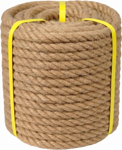 Vista 11 de Cuerda de yute natural, 1/2 pulgada x 50 pies, cuerda de cáñamo gruesa para postes rascadores de gatos, columpios de cama, jardinería, decoraciones