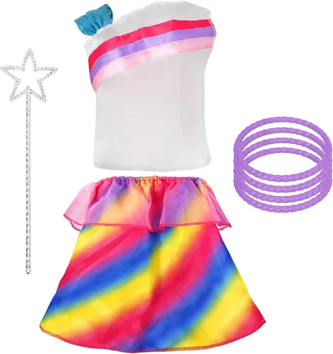Vista 4 de Jaja Princess Dress Up Costume Sets for Little Girls Birthday Halloween Theme Party Toddler Edades 3-6yrs