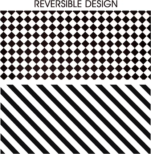 Vista 2 de Homeral Rollo de Papel de Regalo con Bandera a Cuadros - Diamante y Rayas en Blanco y Negro, Papel de Regalo Reversible de Carro de Carreras