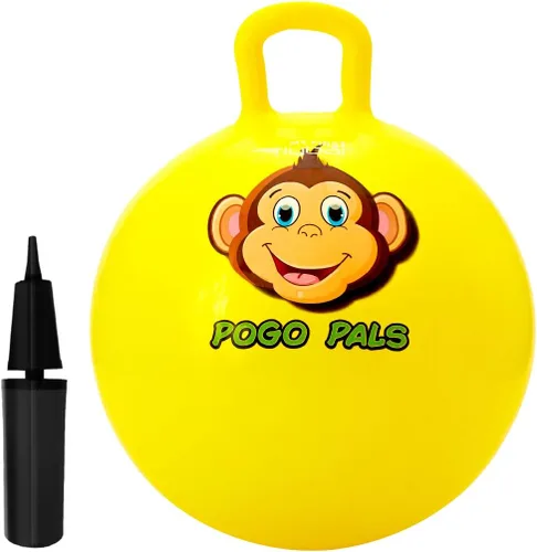Vista 11 de Flybar - Bola saltarina para niños, pelota inflable con asa para jugar en interiores y exteriores, incluye bomba, juguete de pelota saltarina