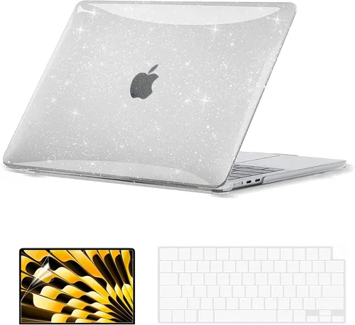 Vista 14 de EooCoo - Funda para MacBook Air de 15 pulgadas M5 M4 M3 M2 2026-2023, color negro cristal Easy to Install, Sturdy, Plastic Hard Shell Case &
