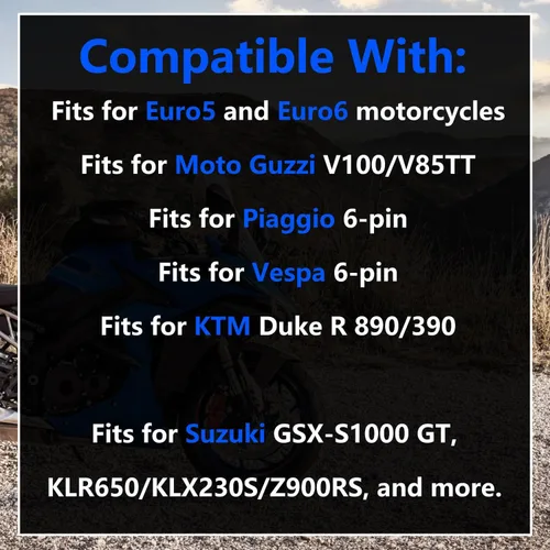 Vista 2 de Cable adaptador OBD2 de 6 pines, compatible con Guzzi Suzuki, Yamaha, Davidson, Piaggio, Vespa, motocicleta, OBD, cable adaptador de escáner