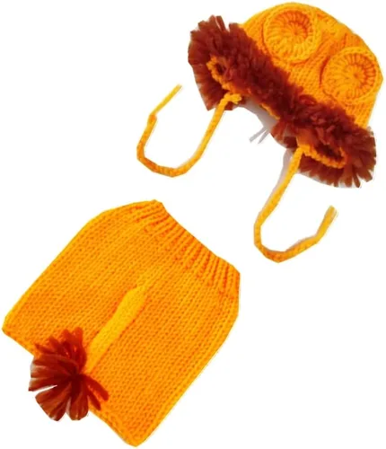 Vista 2 de JIAHG Accesorios de fotografía para bebé recién nacido, traje de punto de ganchillo lindo sombrero y pantalones de dinosaurio para sesión de fotos