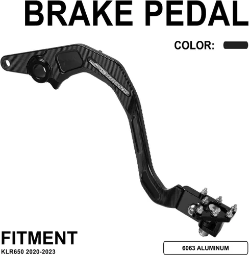 Vista 2 de JFG RACING Palanca de pedal de freno trasero plegable para motocicleta CNC para KLR 650 KLR650 2020-2023 ADV negro