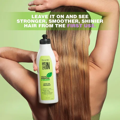 Vista 6 de Salon In by Recamier - Tratamiento sin enjuague de queratina vegana Tratamiento sin enjuague para el cabello con queratina vegana y colágeno