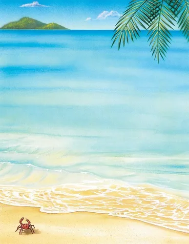 Vista 2 de Great Papers! Tropical Beach - Membrete apto para impresora, 8.5 x 11 pulgadas, paquete de 80 hojas (2014233)