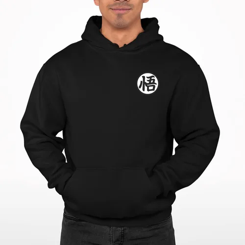 Vista 2 de ALLNTRENDS Sudadera con capucha de entrenamiento Símbolo con capucha 2024 Sudadera gráfica genial Negro