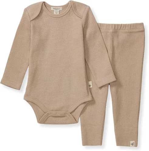Vista 6 de Burt's Bees Baby Conjunto de mameluco y pantalón unisex, 100% algodón orgánico Azul Micro Bee