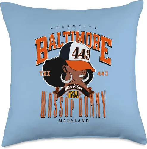 Vista 4 de Celebrate Baltimore with Afro Flair Throw Pillow