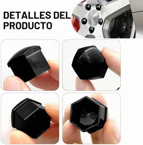 Vista 3 de 20 unidades de cubiertas para tuercas de rueda de coche, tapas hexagonales de 17 mm para pernos centrales, protector de cabeza de perno de cubo