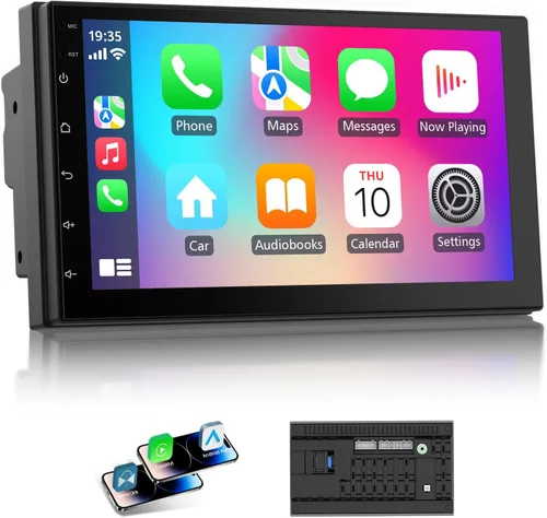 Vista 8 de Haudio Estéreo de auto de doble DIN de 7 pulgadas con CarPlay inalámbrico y Android Auto, Bluetooth, navegación GPS, cámara de respaldo, sistema