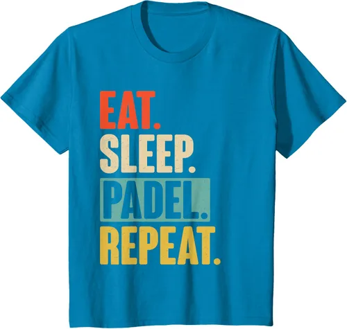 Vista 52 de Eat Sleep Padel Repeat - Camiseta de pádel retro vintage, Negro