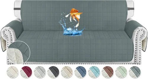 Vista 9 de MAXIJIN Fundas impermeables para sofá de 3 cojines, aptas para mascotas, fundas acolchadas para sofá de 69 pulgadas, lavables, protector de sofá