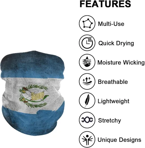 Vista 5 de Ningboo 2 bandanas mágicas con diseño de bandera de Grunge