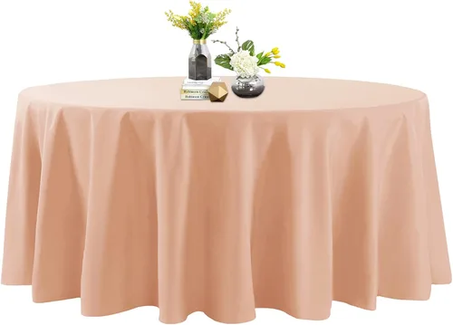 Vista 117 de Mantel de poliéster lavable de 132 pulgadas, resistente a las manchas y a las arrugas, mantel decorativo para mesa de comedor, fiestas de bufé