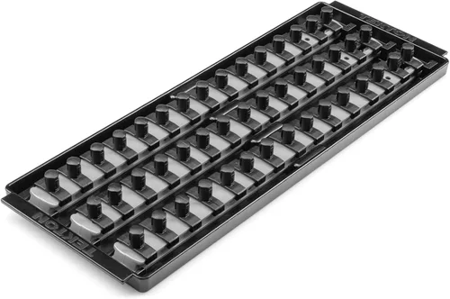 Vista 20 de TEKTON 3/8 Pulgadas de accionamiento x 8 Pulgadas de riel de enchufe, 10 clips (negro) OSR11210 Fabricado en EE. UU